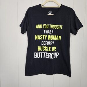 C Port And Company Women's Black Medium Graphic T-shirt Short Sleeve